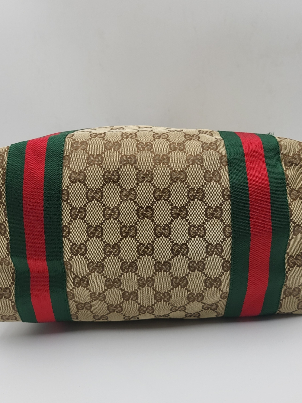 GUCCI GG Canvas Web Sherry Line Patent Leather Jolie Large Tote Bag..Auth W/COA - Picture 5 of 16